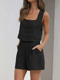 Square Neck Tank and Shorts Set - Trendsi - Flyclothing LLC