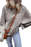 Textured Striped Round Neck Long Sleeve Top - Trendsi - Flyclothing LLC