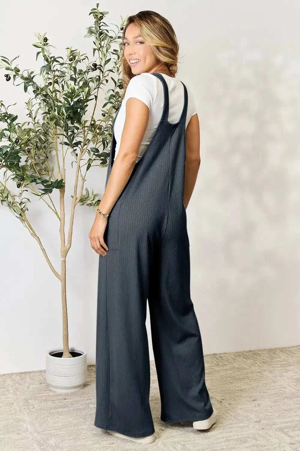 Double Take Full Size Wide Strap Overall with Pockets - Trendsi - Flyclothing LLC