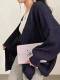 Open Front Oversized Knit Cardigan - Trendsi - Flyclothing LLC