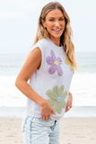 Crochet Flower Round Neck Sweater Vest - Trendsi - Flyclothing LLC
