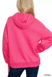 Zenana Drawstring Relaxed Fit Fleece Hoodie - Trendsi - Flyclothing LLC