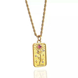 18K Gold-Plated Tarot Card Necklace - Trendsi - Flyclothing LLC