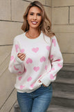 Angel Wings Heart Round Neck Long Sleeve Sweater - Trendsi - Flyclothing LLC