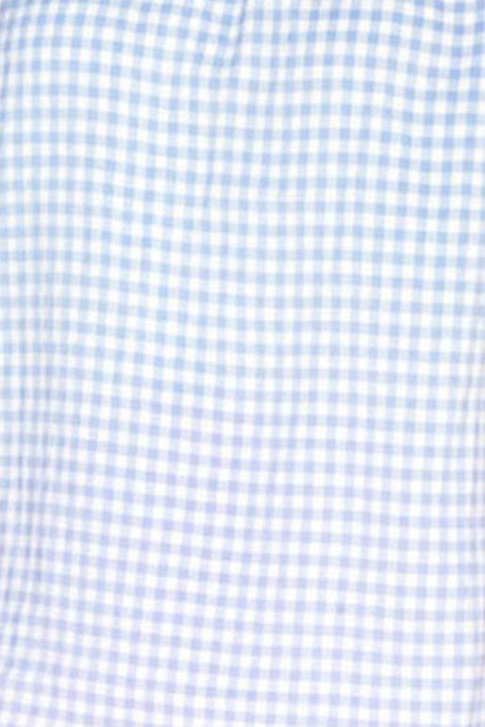 Embroidered Plaid Round Neck Short Sleeve Blouse - Trendsi - Flyclothing LLC