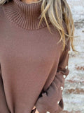 Full Size Turtleneck Long Sleeve Sweater Plus Size - Trendsi - Flyclothing LLC