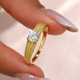 925 Sterling Silver Moissanite Ring - Trendsi - Flyclothing LLC