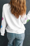 Pumpkin Round Neck Long Sleeve Sweatshirt - Trendsi - Flyclothing LLC