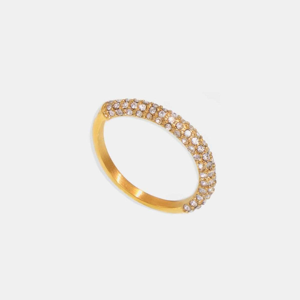 18K Gold-Plated Inlaid Zircon Ring - Trendsi - Flyclothing LLC