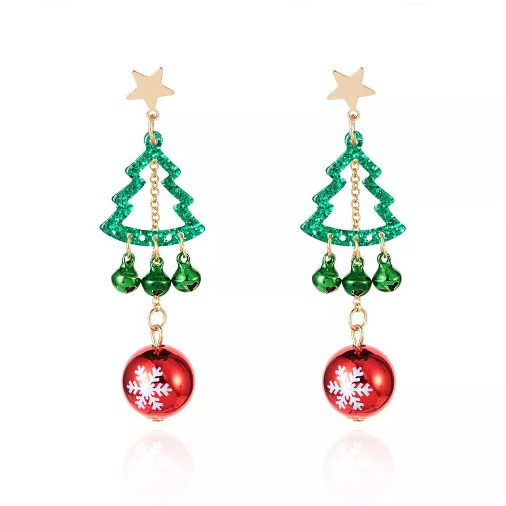 Christmas Tree Ball Drop Earrings - Trendsi - Flyclothing LLC
