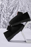 Letter M Suede Round Toe Slippers - Trendsi - Flyclothing LLC