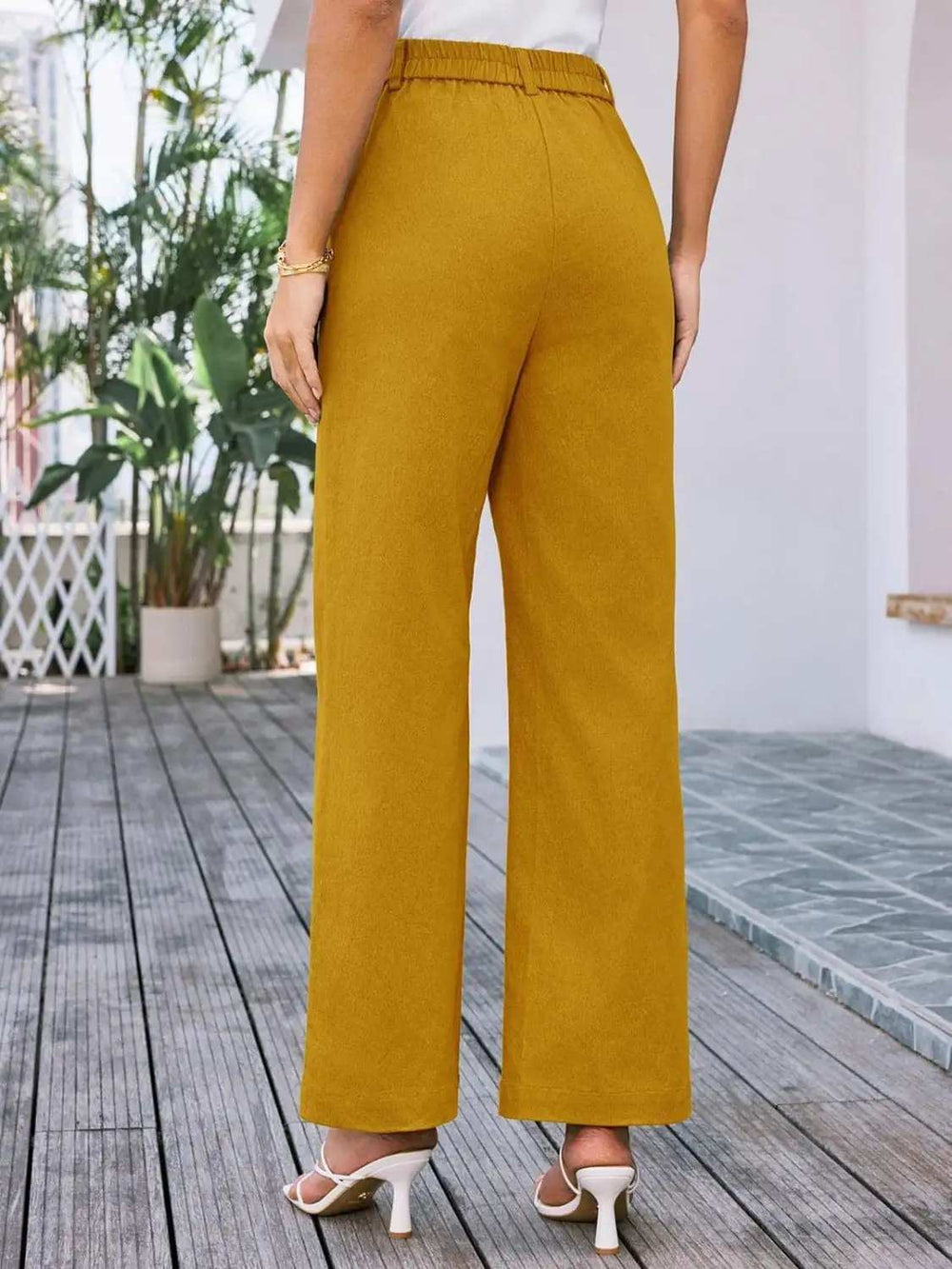 High Waist Wide Leg Pants - Trendsi - Flyclothing LLC