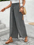 Tied Printed Wide Leg Pants - Trendsi - Flyclothing LLC
