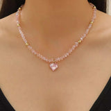 Pearl & Heart Pendant Necklace - Trendsi - Flyclothing LLC