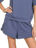 Zenana Scuba Short Sleeve Top & Shorts Set - Trendsi - Flyclothing LLC