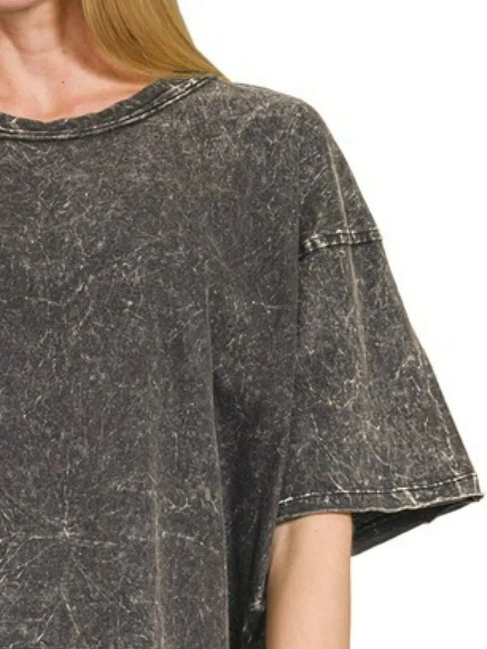 Zenana Acid Crinkle-Washed Oversized T-Shirt - Trendsi - Flyclothing LLC