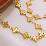 18K Gold-Plated Clover Charm Necklace - Trendsi - Flyclothing LLC