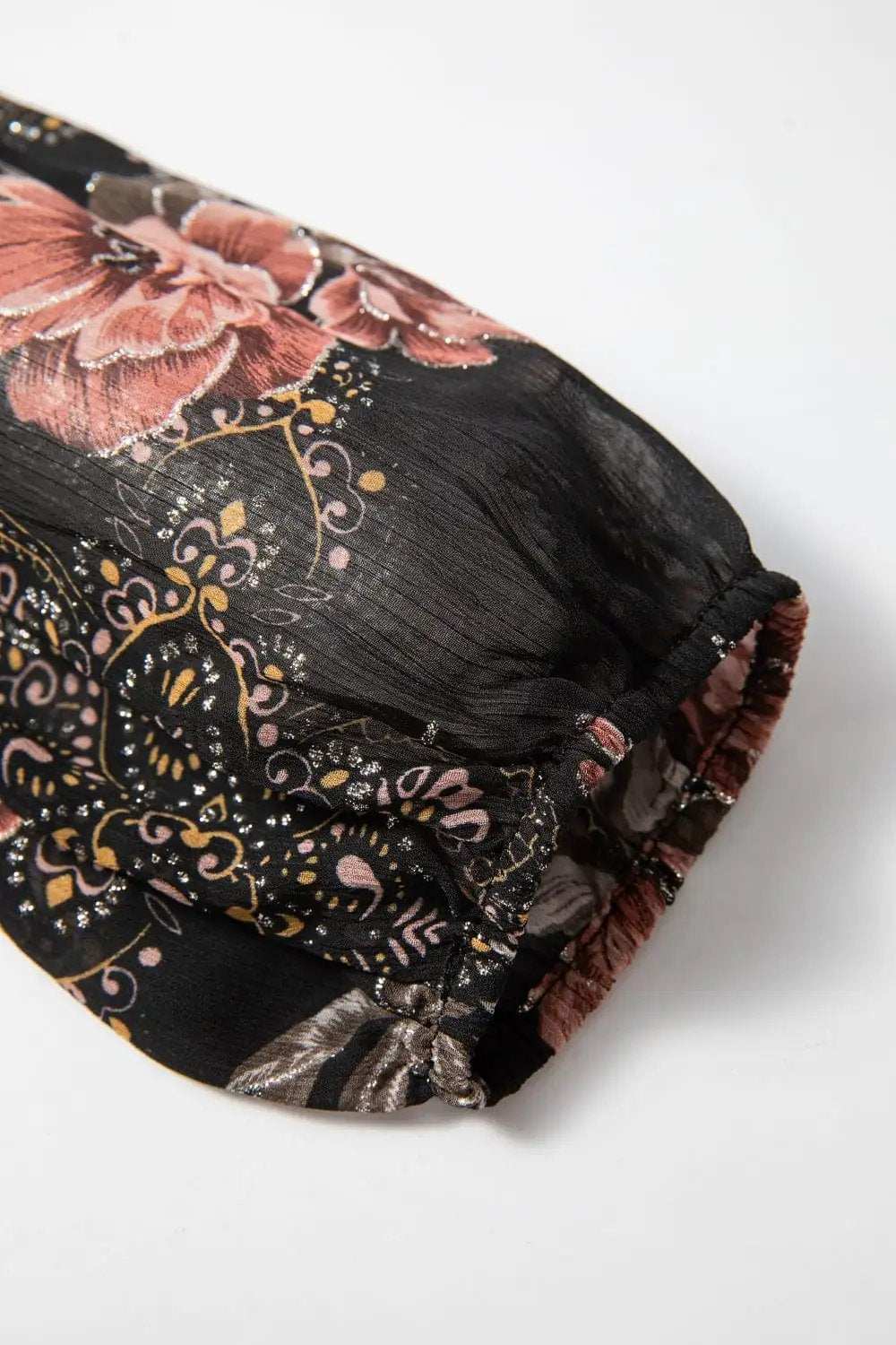 Printed Surplice Long Sleeve Blouse - Trendsi - Flyclothing LLC