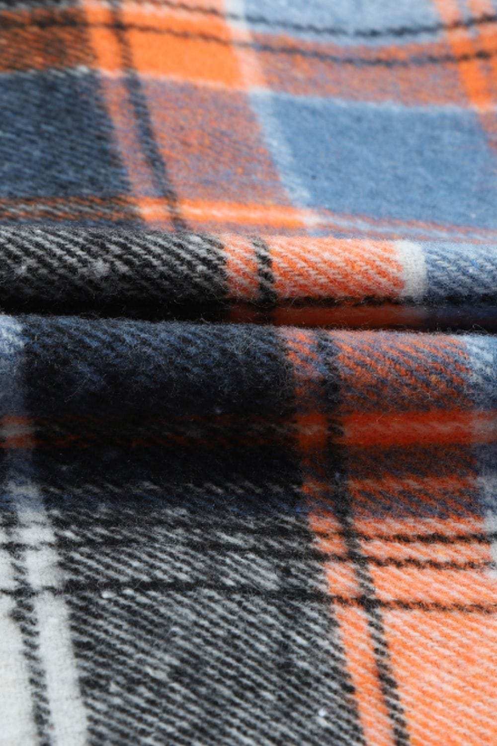 Plaid Collared Neck Long Sleeve Shirt - Trendsi - Flyclothing LLC