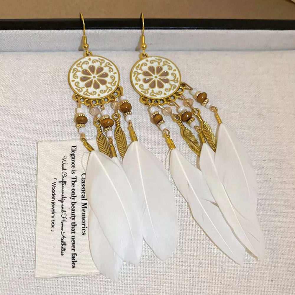 18K Gold-Plated Stainless Steel Dangle Earrings - Trendsi - Flyclothing LLC