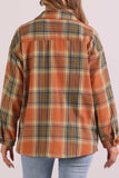 Plaid Collared Neck Long Sleeve Shirt with Chest Pockets - Trendsi - Flyclothing LLC