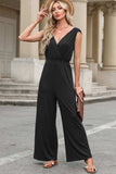 Surplice Wide Strap Jumpsuit with Pockets - Trendsi - Flyclothing LLC
