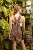 BiBi Leopard Sleeveless Overalls with Pockets - Trendsi - Flyclothing LLC