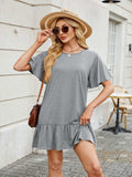Round Neck Short Sleeve Mini Dress - Trendsi - Flyclothing LLC
