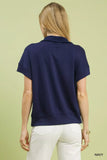 Umgee Striped Collared Neck Half-Zip Top - Trendsi - Flyclothing LLC