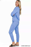 Zenana Scuba Mock Neck Sweatshirt and Joggers Set - Trendsi - Flyclothing LLC