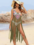 Fringe Spaghetti Strap Cover-Up - Trendsi - Flyclothing LLC