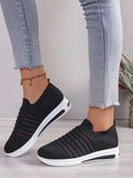 Breathable Mesh Wedge Sneakers - Trendsi - Flyclothing LLC