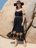 Embroidered Scoop Neck Midi Cami Dress - Trendsi - Flyclothing LLC