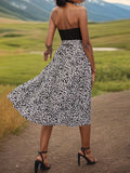 Leopard Halter Neck Midi Dress - Trendsi - Flyclothing LLC