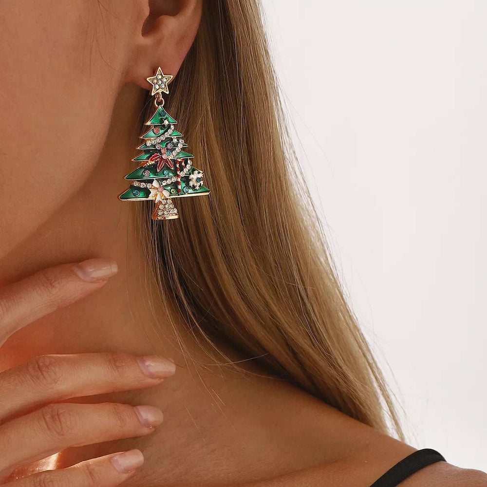Christmas Tree Dangle Earrings - Trendsi - Flyclothing LLC