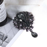 Alloy Rhinestone Teardrop Brooch - Trendsi - Flyclothing LLC