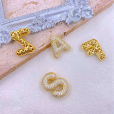 Gold-Plated Inlaid Zircon Letter Necklace - Trendsi - Flyclothing LLC