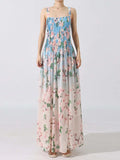 Floral Print Pleated Maxi Dress - Trendsi - Flyclothing LLC
