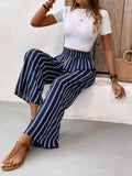 Striped Wide Leg Pants - Trendsi - Flyclothing LLC