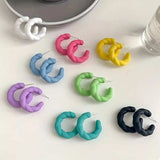 Acrylic C-Hoop Earrings - Trendsi - Flyclothing LLC