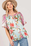 SAGE+FIG Plus Size Floral Mineral Wash French Terry Button Up Shirt - Trendsi - Flyclothing LLC