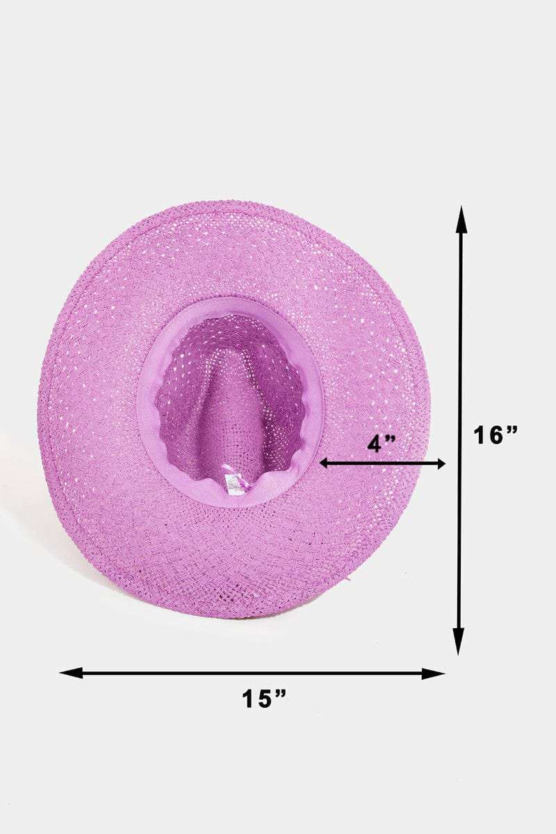 Fame Straw Braided Sun Hat - Trendsi - Flyclothing LLC