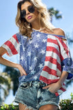 BiBi American Flag Theme Short Sleeve T-Shirt - Trendsi - Flyclothing LLC