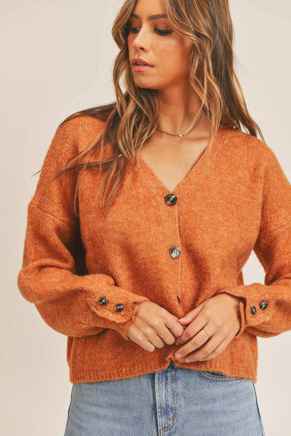 MABLE Long Sleeve Button Down Sweater Cardigan - Trendsi - Flyclothing LLC