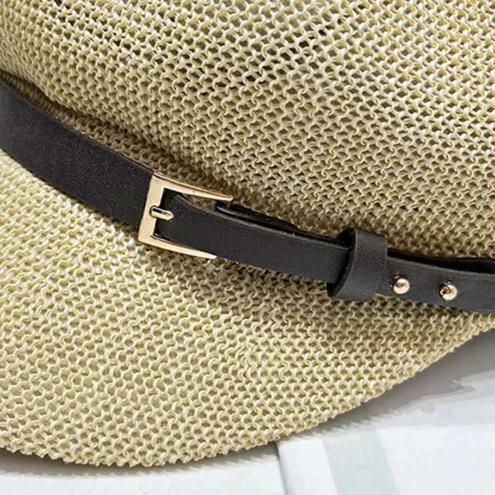 Straw Woven Buckle Hat - Trendsi - Flyclothing LLC