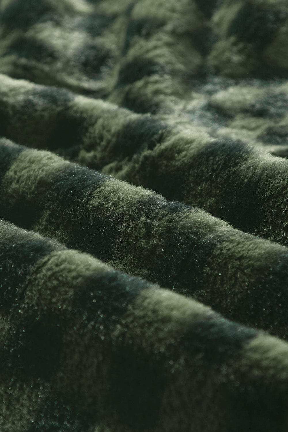 Pocketed Checkered Collared Neck Snap Down Jacket - Trendsi - Flyclothing LLC