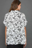 Umgee Full Size Two Tone Floral Print Top Plus Size - Trendsi - Flyclothing LLC