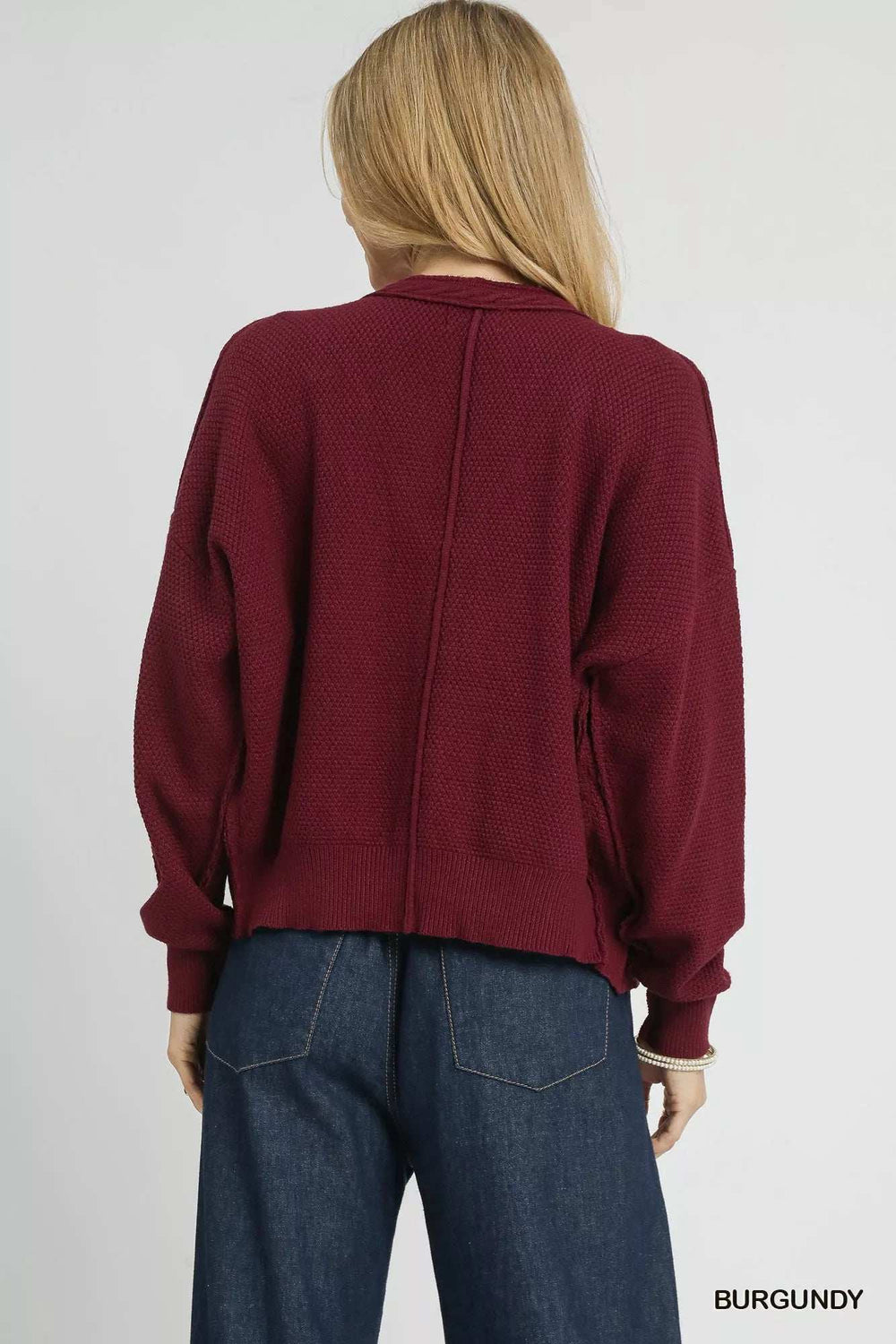 Umgee Chunky Cable Knit V-Neck Button-Up Cardigan - Trendsi - Flyclothing LLC