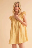 Aemi+Co Ruffled Cap Sleeve Cotton Tunic Mini Dress - Trendsi - Flyclothing LLC