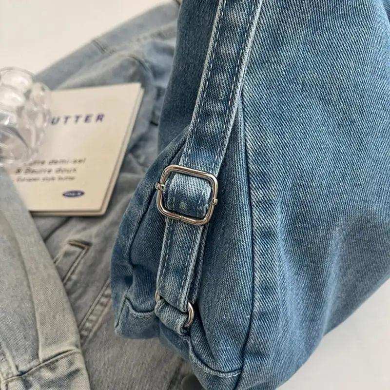 Adjustable Strap Denim Shoulder Bag - Trendsi - Flyclothing LLC